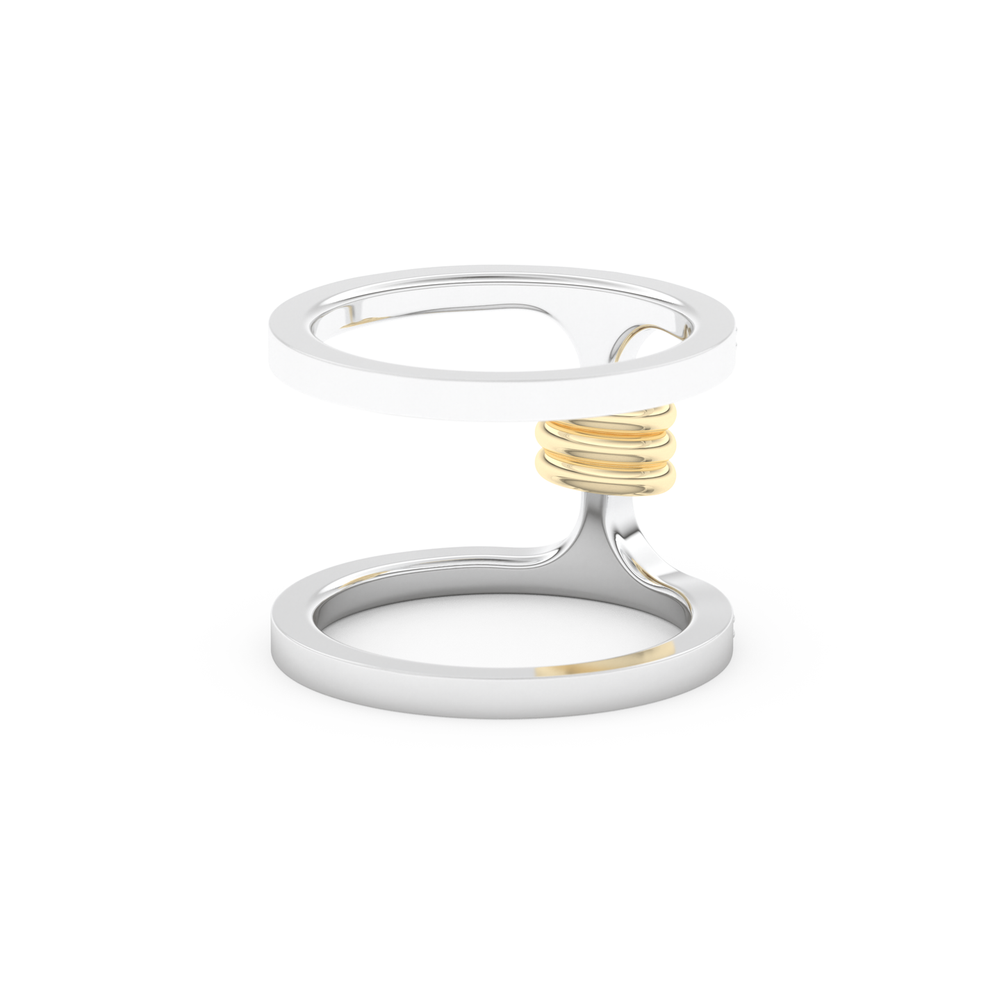 Multi Stones and Double Shank Wedding Band with 0.361 CT Round Cut Moissanite – Yellow, White, or Rose Gold