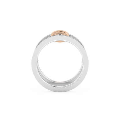Multi Stones and Double Shank Wedding Band with 0.361 CT Round Cut Moissanite – Yellow, White, or Rose Gold