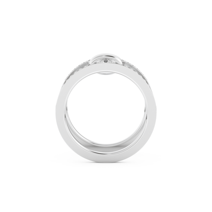 Multi Stones and Double Shank Wedding Band with 0.361 CT Round Cut Moissanite – Yellow, White, or Rose Gold