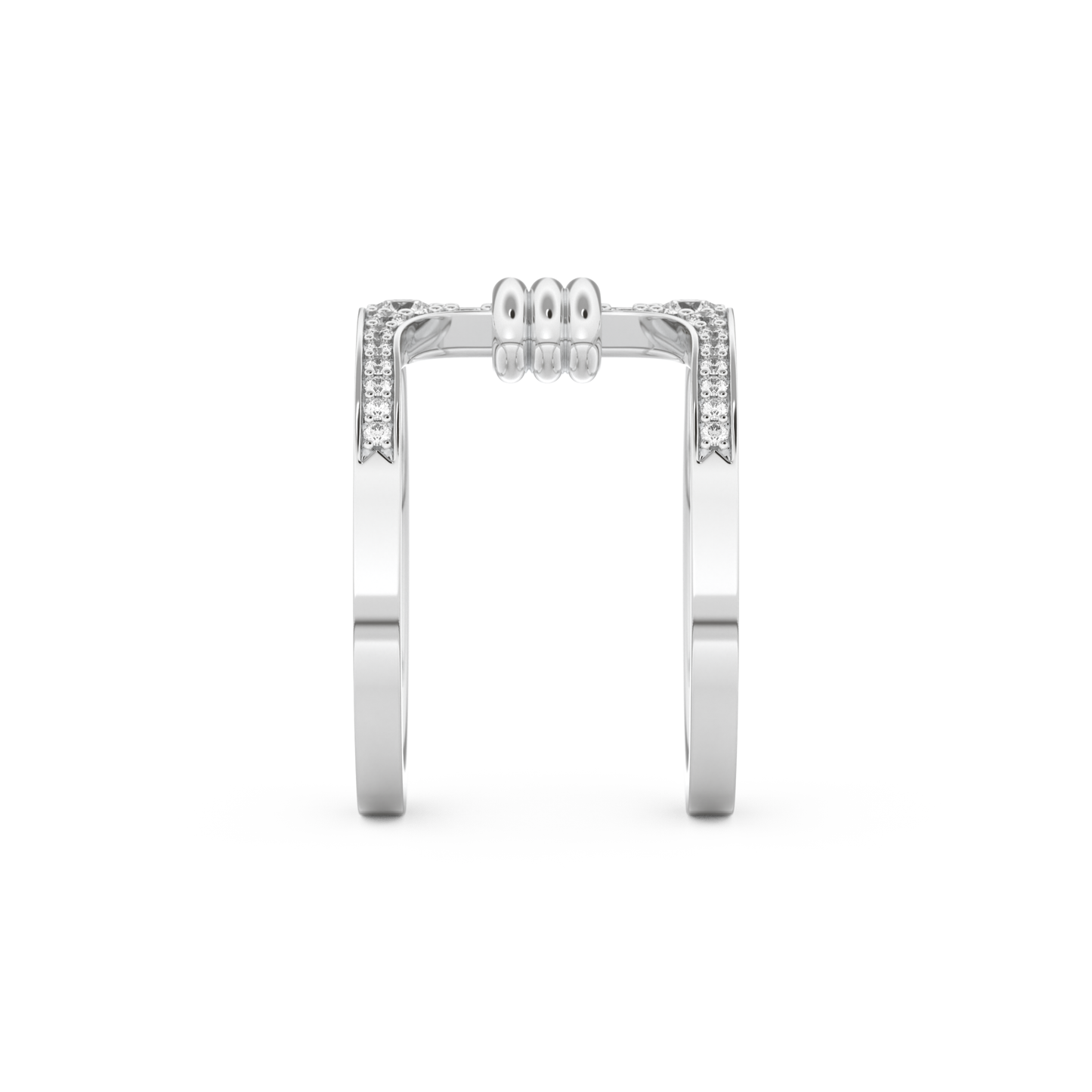 Multi Stones and Double Shank Wedding Band with 0.361 CT Round Cut Moissanite – Yellow, White, or Rose Gold