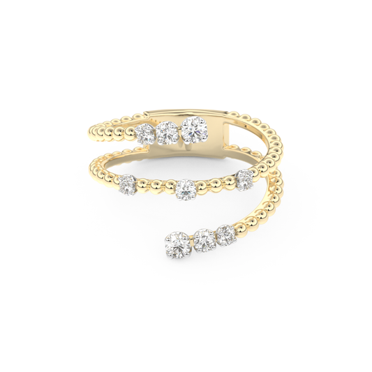 Spiral Wedding Band with 0.35 CT Round Cut Moissanite – Yellow, White, or Rose Gold