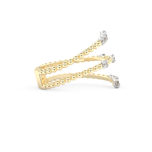 Spiral Wedding Band with 0.35 CT Round Cut Moissanite – Yellow, White, or Rose Gold