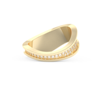Multi Stones and Curved Wedding Band with 0.754 CT Round Cut Moissanite – Yellow, White, or Rose Gold