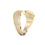 Multi Stones and Curved Wedding Band with 0.754 CT Round Cut Moissanite – Yellow, White, or Rose Gold