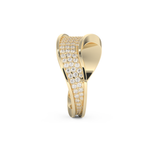 Multi Stones and Curved Wedding Band with 0.754 CT Round Cut Moissanite – Yellow, White, or Rose Gold