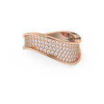 Multi Stones and Curved Wedding Band with 0.754 CT Round Cut Moissanite – Yellow, White, or Rose Gold