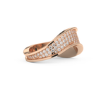 Multi Stones and Curved Wedding Band with 0.754 CT Round Cut Moissanite – Yellow, White, or Rose Gold
