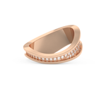 Multi Stones and Curved Wedding Band with 0.754 CT Round Cut Moissanite – Yellow, White, or Rose Gold