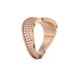 Multi Stones and Curved Wedding Band with 0.754 CT Round Cut Moissanite – Yellow, White, or Rose Gold