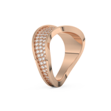 Multi Stones and Curved Wedding Band with 0.754 CT Round Cut Moissanite – Yellow, White, or Rose Gold