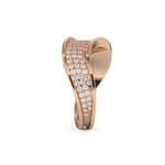 Multi Stones and Curved Wedding Band with 0.754 CT Round Cut Moissanite – Yellow, White, or Rose Gold