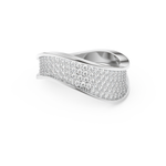 Multi Stones and Curved Wedding Band with 0.754 CT Round Cut Moissanite – Yellow, White, or Rose Gold