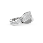 Multi Stones and Curved Wedding Band with 0.754 CT Round Cut Moissanite – Yellow, White, or Rose Gold