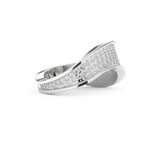 Multi Stones and Curved Wedding Band with 0.754 CT Round Cut Moissanite – Yellow, White, or Rose Gold