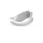 Multi Stones and Curved Wedding Band with 0.754 CT Round Cut Moissanite – Yellow, White, or Rose Gold