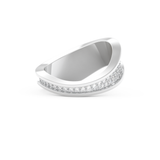 Multi Stones and Curved Wedding Band with 0.754 CT Round Cut Moissanite – Yellow, White, or Rose Gold