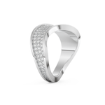 Multi Stones and Curved Wedding Band with 0.754 CT Round Cut Moissanite – Yellow, White, or Rose Gold