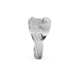 Multi Stones and Curved Wedding Band with 0.754 CT Round Cut Moissanite – Yellow, White, or Rose Gold