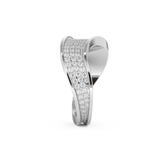 Multi Stones and Curved Wedding Band with 0.754 CT Round Cut Moissanite – Yellow, White, or Rose Gold