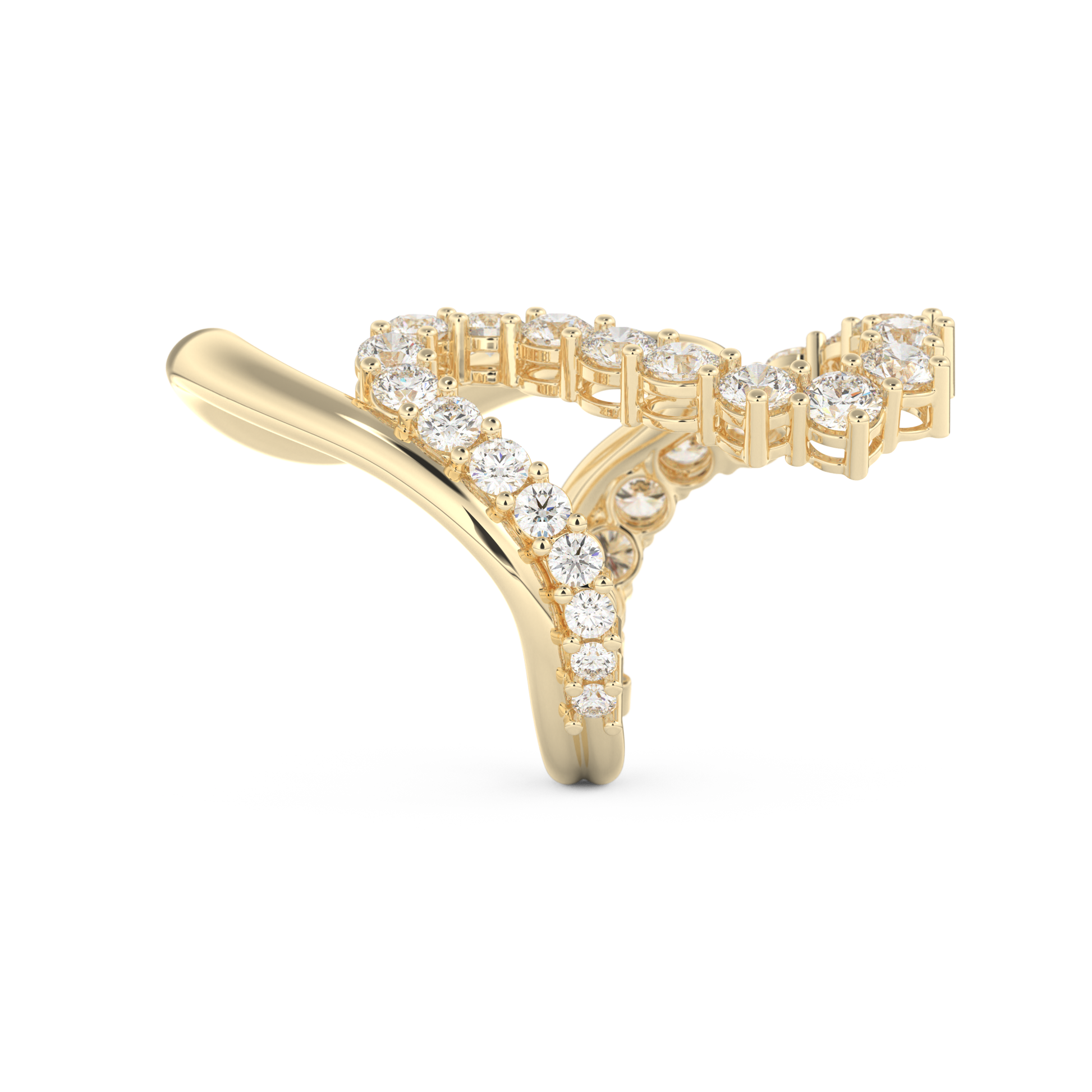 Multi Stones and Curved Wedding Band with 3.08 CT Round Cut Moissanite – Yellow, White, or Rose Gold