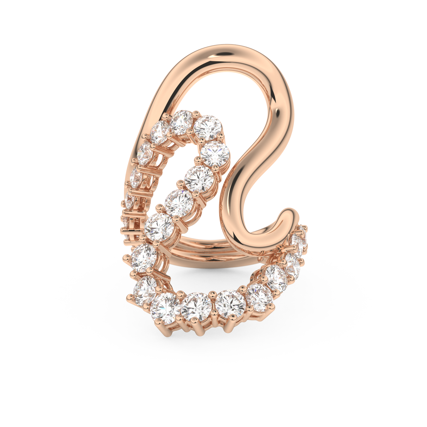 Multi Stones and Curved Wedding Band with 3.08 CT Round Cut Moissanite – Yellow, White, or Rose Gold