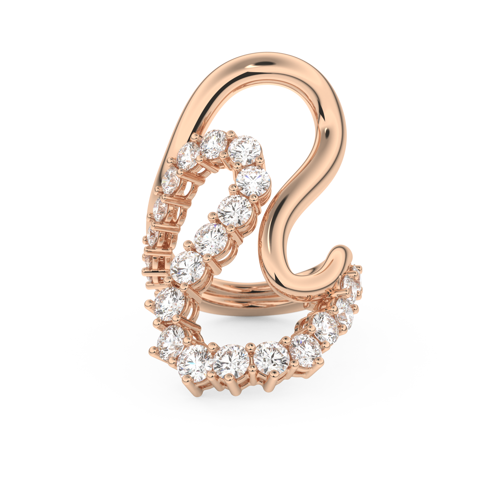 Multi Stones and Curved Wedding Band with 3.08 CT Round Cut Moissanite – Yellow, White, or Rose Gold
