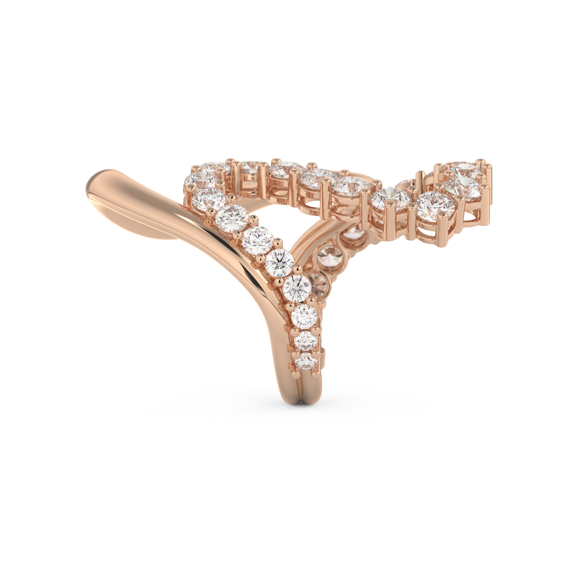 Multi Stones and Curved Wedding Band with 3.08 CT Round Cut Moissanite – Yellow, White, or Rose Gold