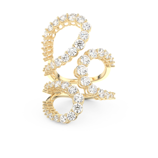Curve and Multi Stones Design Wedding Band with 3.501 CT Round Cut Moissanite – Yellow, White, or Rose Gold