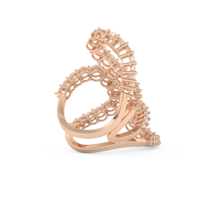 Curve and Multi Stones Design Wedding Band with 3.501 CT Round Cut Moissanite – Yellow, White, or Rose Gold