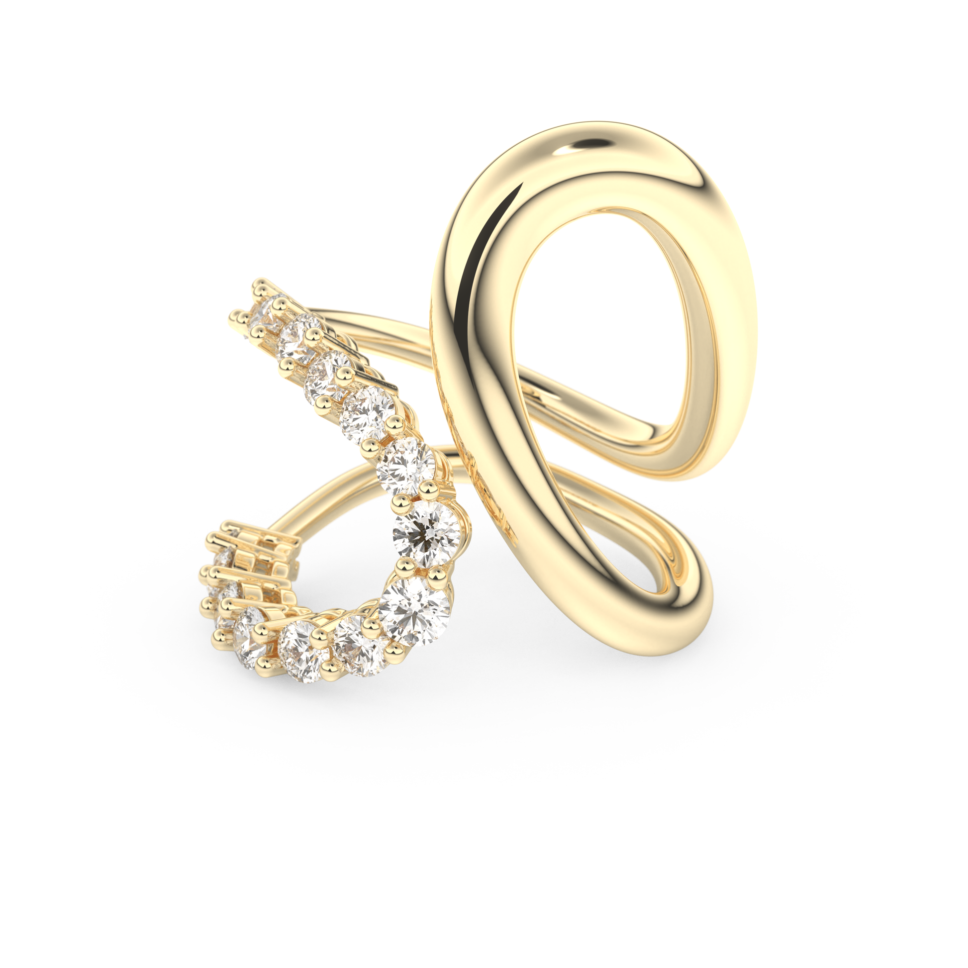 Curve and Multi Stones Wedding Band with 1.13 CT Round Cut Moissanite – Yellow, White, or Rose Gold