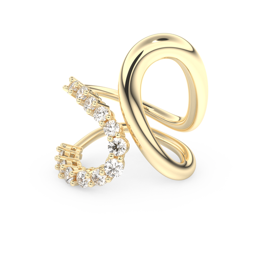 Curve and Multi Stones Wedding Band with 1.13 CT Round Cut Moissanite – Yellow, White, or Rose Gold