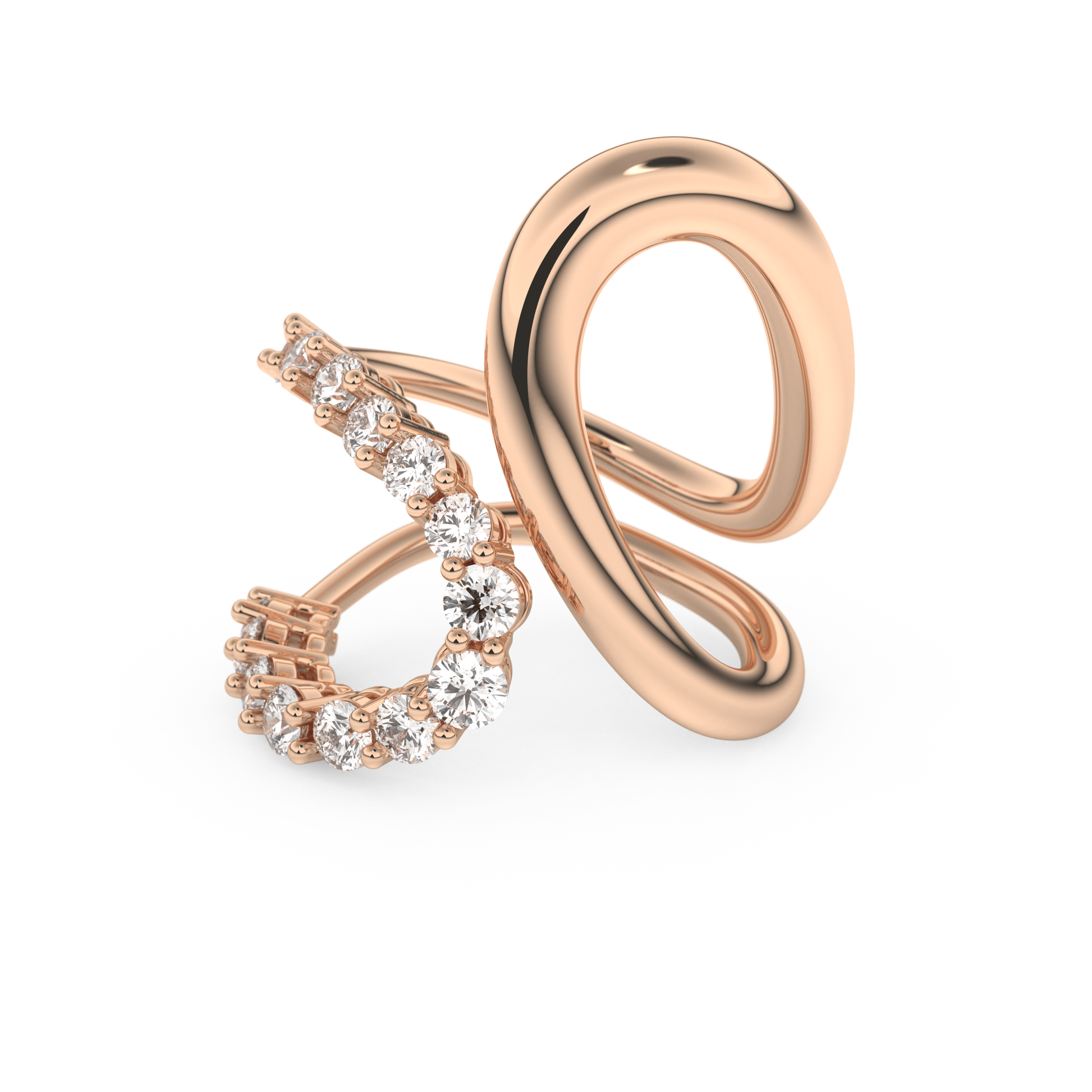 Curve and Multi Stones Wedding Band with 1.13 CT Round Cut Moissanite – Yellow, White, or Rose Gold