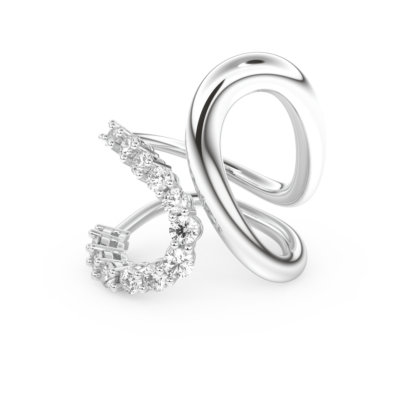 Curve and Multi Stones Wedding Band with 1.13 CT Round Cut Moissanite – Yellow, White, or Rose Gold