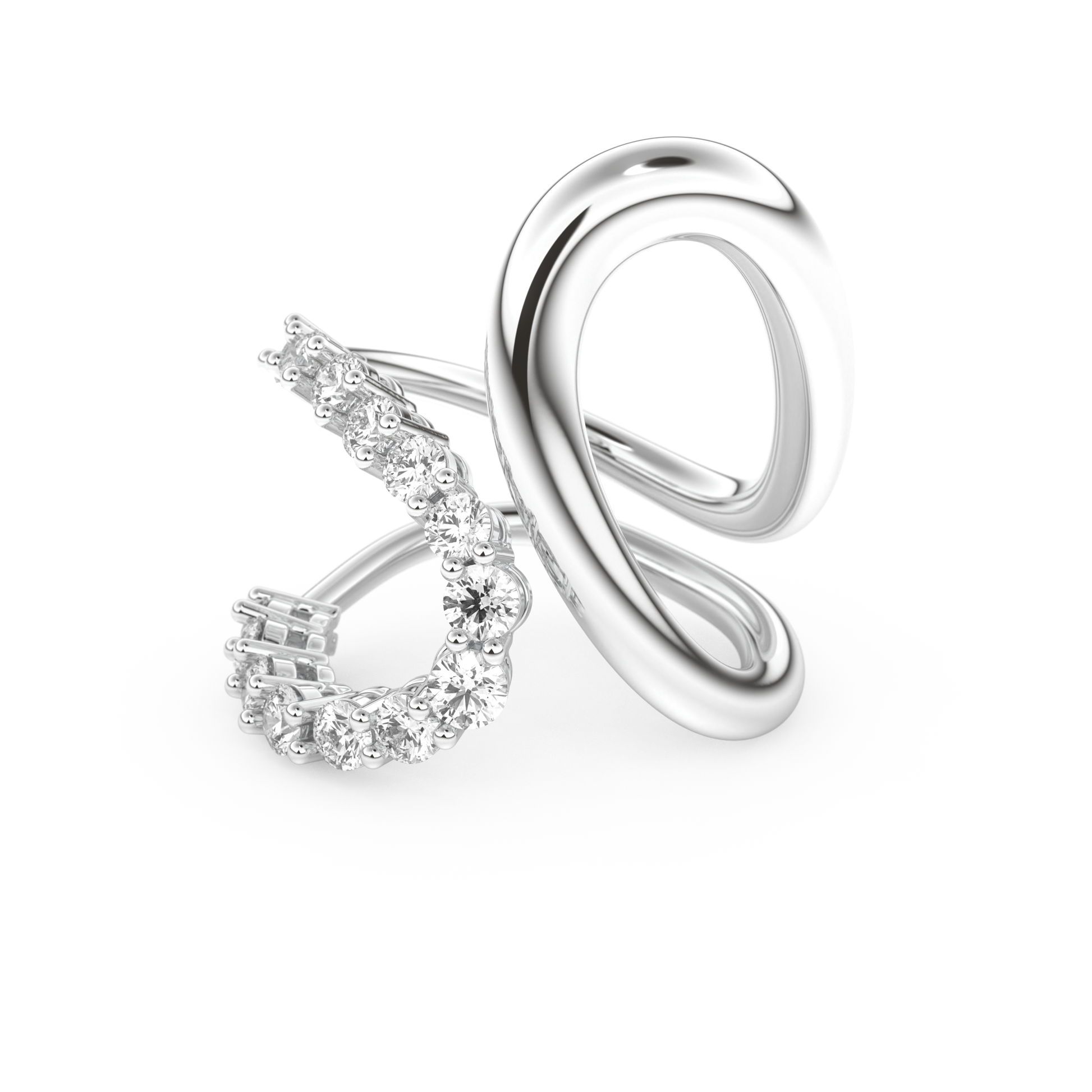 Curve and Multi Stones Wedding Band with 1.13 CT Round Cut Moissanite – Yellow, White, or Rose Gold