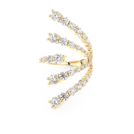 Floral and Multi Stones Wedding Band with 2.717 CT Round Cut Moissanite – Yellow, White, or Rose Gold (Copy)