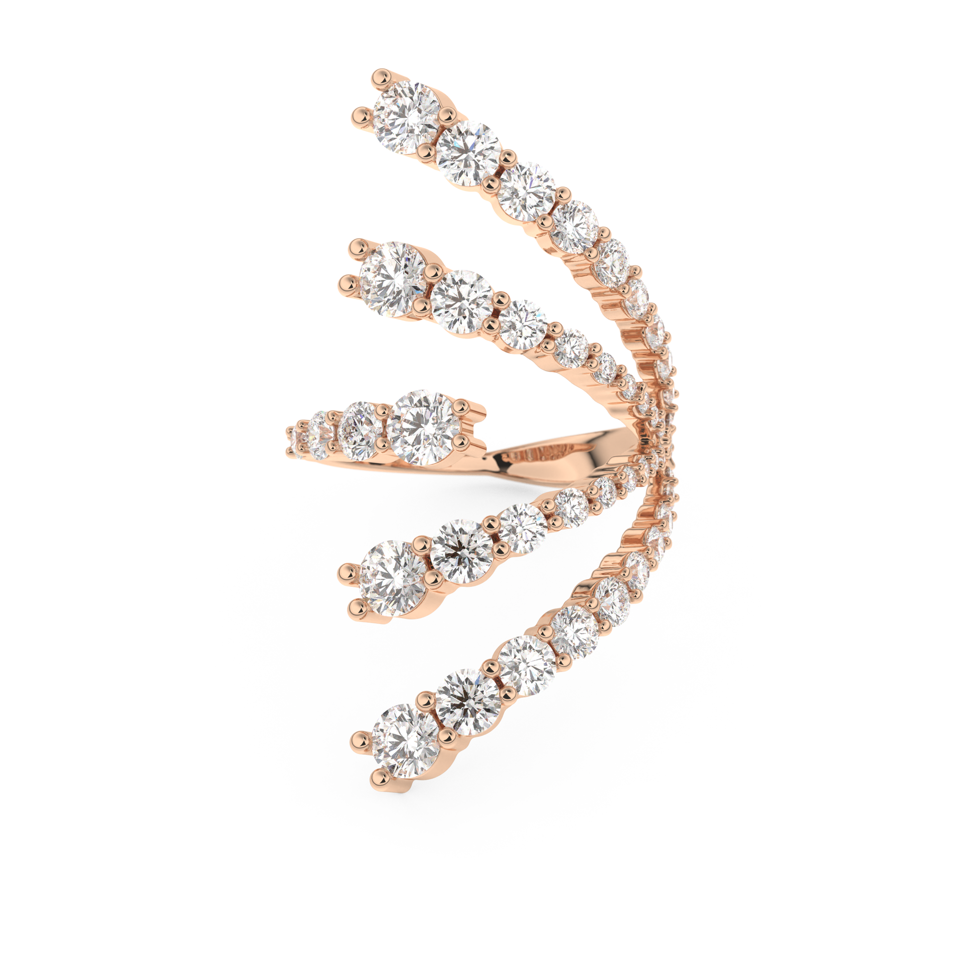Floral and Multi Stones Wedding Band with 2.717 CT Round Cut Moissanite – Yellow, White, or Rose Gold (Copy)