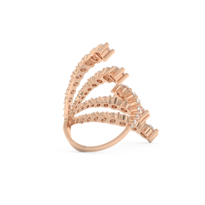 Floral and Multi Stones Wedding Band with 2.717 CT Round Cut Moissanite – Yellow, White, or Rose Gold (Copy)