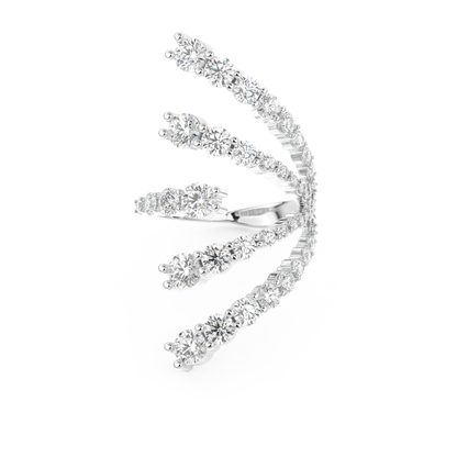 Floral and Multi Stones Wedding Band with 2.717 CT Round Cut Moissanite – Yellow, White, or Rose Gold (Copy)