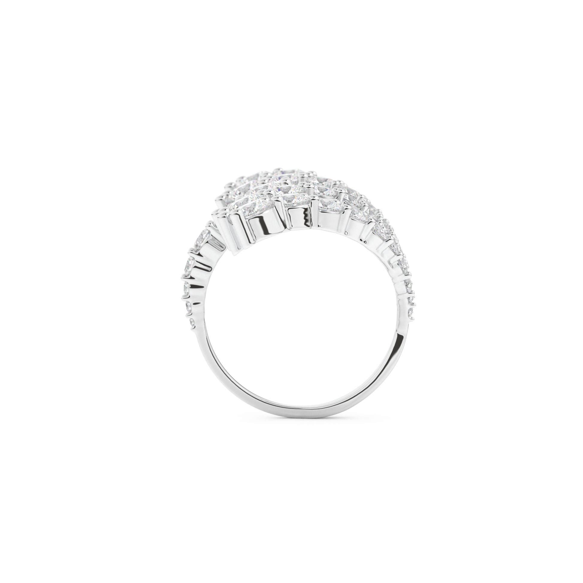 Floral and Multi Stones Wedding Band with 2.717 CT Round Cut Moissanite – Yellow, White, or Rose Gold (Copy)