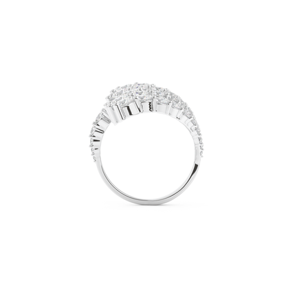 Floral and Multi Stones Wedding Band with 2.717 CT Round Cut Moissanite – Yellow, White, or Rose Gold (Copy)