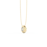 Stunning 0.28 CT Round Moissanite Diamond Bezel Solitaire Necklace in Solid Gold