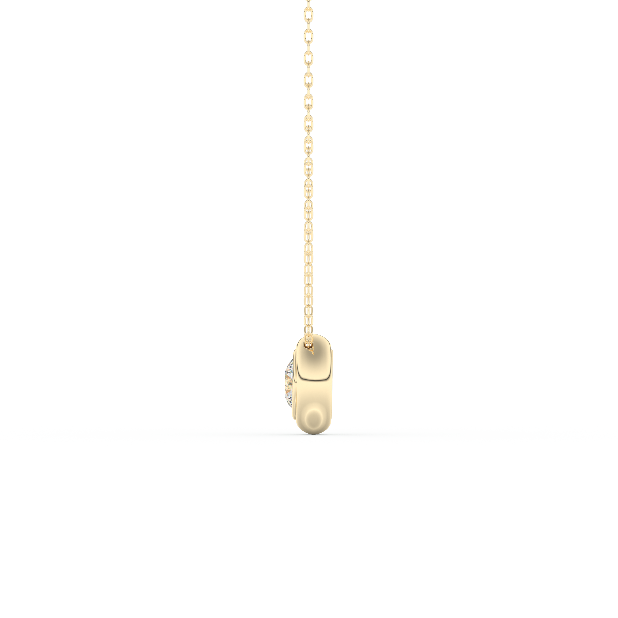 Stunning 0.28 CT Round Moissanite Diamond Bezel Solitaire Necklace in Solid Gold