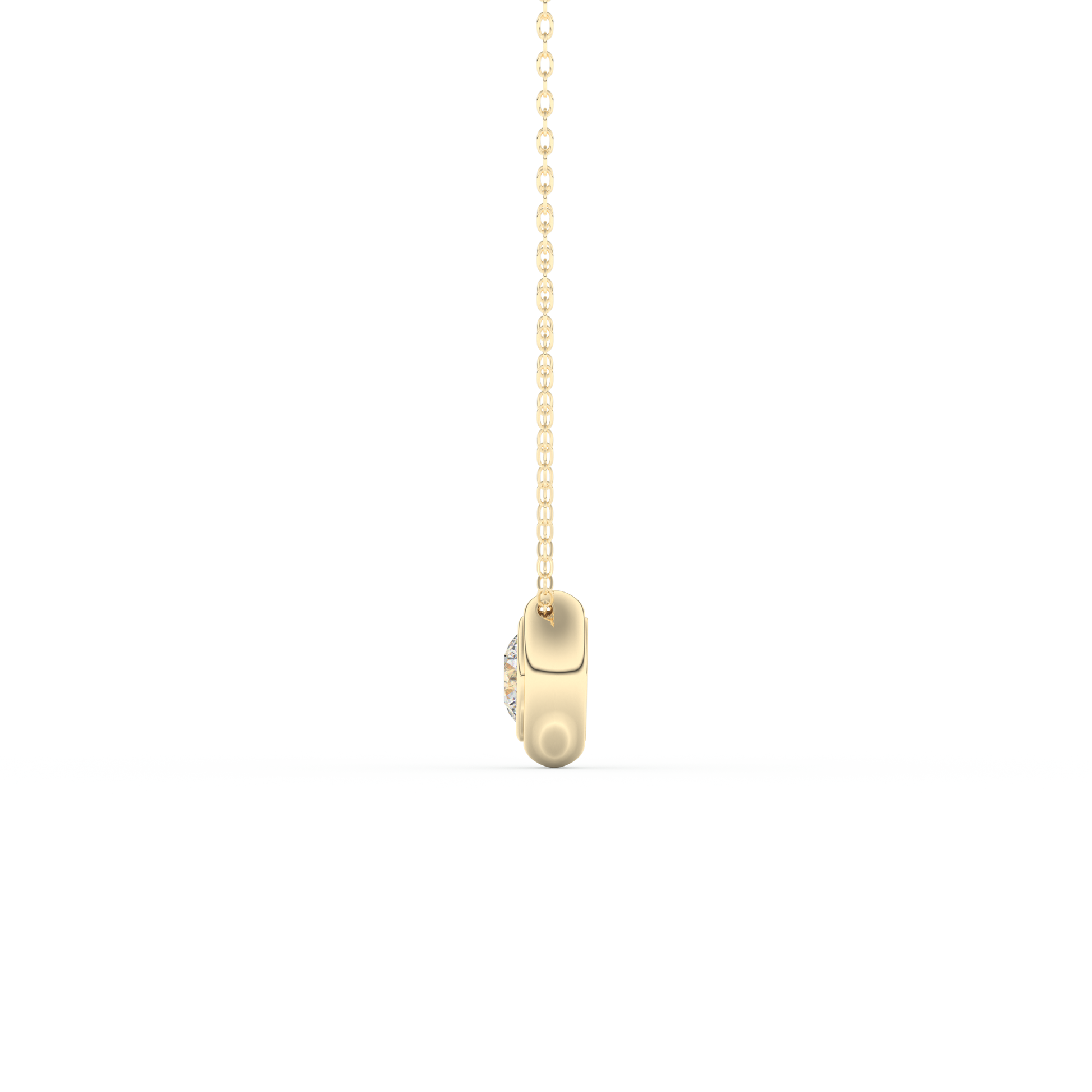 Stunning 0.28 CT Round Moissanite Diamond Bezel Solitaire Necklace in Solid Gold