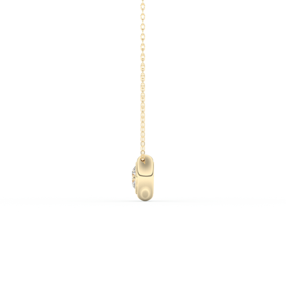 Stunning 0.28 CT Round Moissanite Diamond Bezel Solitaire Necklace in Solid Gold