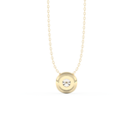 Stunning 0.28 CT Round Moissanite Diamond Bezel Solitaire Necklace in Solid Gold