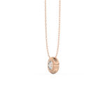 Stunning 0.28 CT Round Moissanite Diamond Bezel Solitaire Necklace in Solid Gold