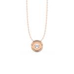 Stunning 0.28 CT Round Moissanite Diamond Bezel Solitaire Necklace in Solid Gold