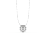 Stunning 0.28 CT Round Moissanite Diamond Bezel Solitaire Necklace in Solid Gold