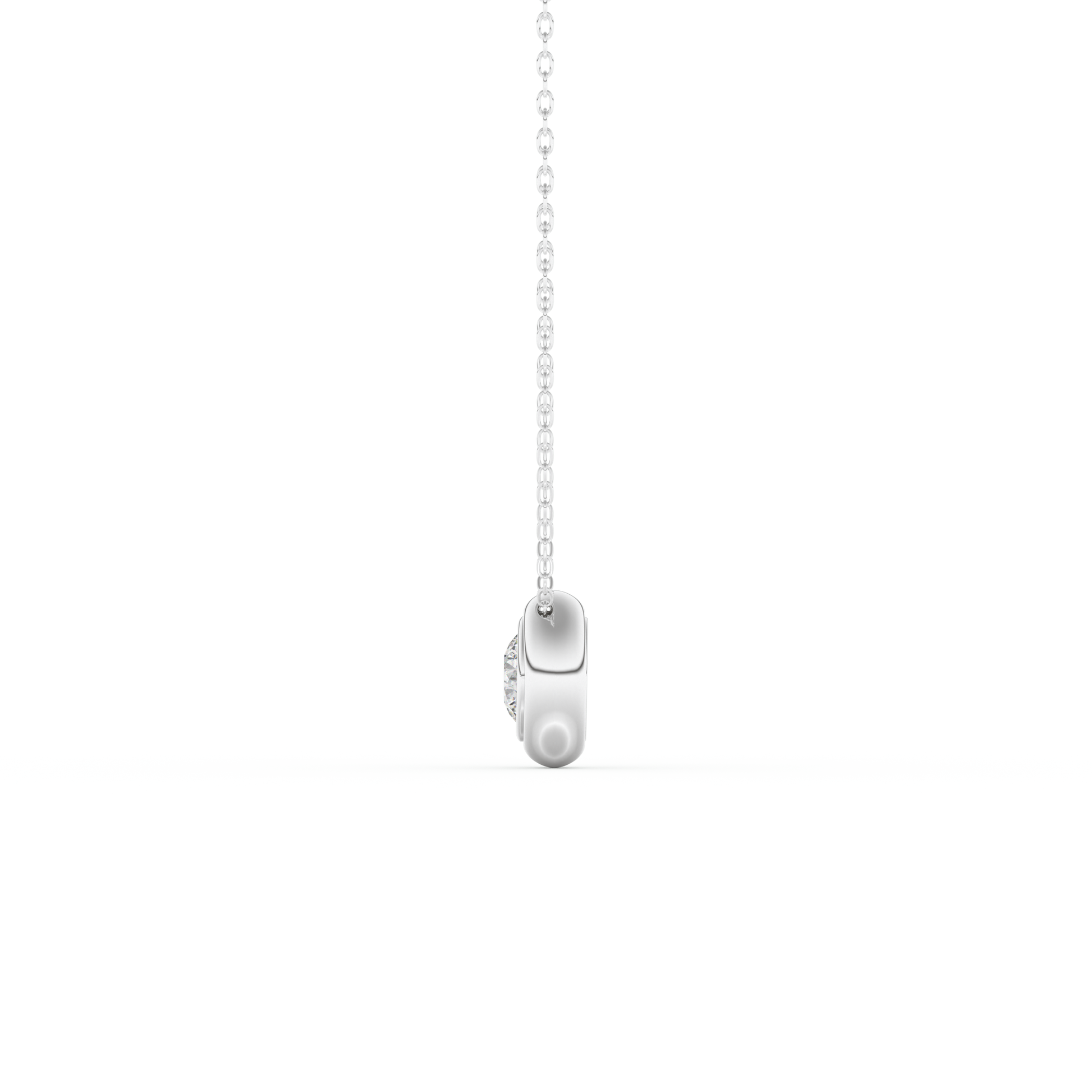 Stunning 0.28 CT Round Moissanite Diamond Bezel Solitaire Necklace in Solid Gold