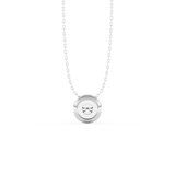 Stunning 0.28 CT Round Moissanite Diamond Bezel Solitaire Necklace in Solid Gold